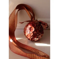 Dekokugel KNÖPFCHENZAUBER abstrakte Acrylmalerei auf einer Styroporkugel Hängedeko  Weihnachtskugel  Weihnachtsdeko