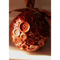 Dekokugel KNÖPFCHENZAUBER abstrakte Acrylmalerei auf einer Styroporkugel Hängedeko  Weihnachtskugel  Weihnachtsdeko