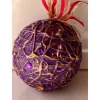 Dekokugel LILA UND KUPFER abstrakte Acrylmalerei auf einer Styroporkugel Fensterdeko Hängedeko Weihnachtskugel Deko