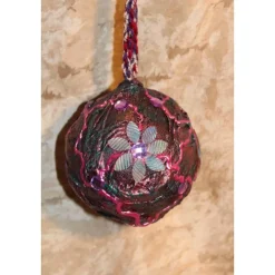 Dekokugel SCHILLERNDE BLÜTEN Acrylmalerei Collage auf Kunststoffkugel Hängedeko Kugeldeko Wohndeko Muttertagsgeschenk