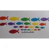 Dekoration bunte Streuteile 138 Fische (1,6cm - 5cm) in 6 Farben des Regenbogens für Deko und Basteln zur Taufe, Konfirmation, Kommunion