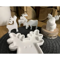 Dekoration Dekotablett Figur Rentier Elche Geschenk Weihnachten Weihnachtsdekoration Deko Raysin Adventszeit Advent