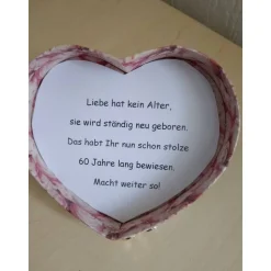 Dekoration Geldgeschenk Diamantene Hochzeit – Geschenkbox zur 60-jährigen Ehe mit Gedicht
