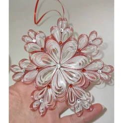 Dekorative Schneeflocke aus Ripsband – Weihnachtsdeko, Weihnachtsstern