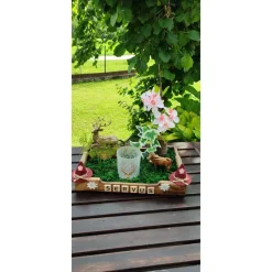 Dekoratives Tablett im Landhausstil "Servus " m. Teelicht 25x30cm