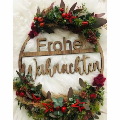 Dekoring Frohe Weihnachten (ohne Trockenblumen), Weihnachtsdekoration, Dekoring Weihnachten, verschiedene Farben und Grö