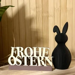 Deko-Schriftzug "Frohe Ostern" 12 cm, Osterdekoration, Holz I PLA