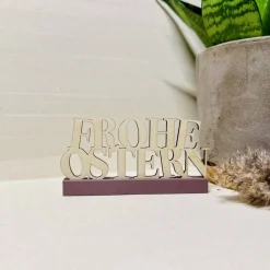Deko-Schriftzug "Frohe Ostern" 12 cm, Osterdekoration, Holz I PLA