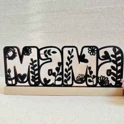 Deko-Schriftzug "MAMA" 18,5 cm I Geschenkidee Muttertag I floral I Holz I PLA