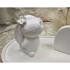 Deko-Set aus Raysin: Tablett mit Hase & Herz – Handgefertigte Frühlingsdeko