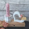 Deko-Set "Zum Muttertag" ~ Kerzenhalter mit Stabkerze ~ Geschenkset Mama ~ Herz