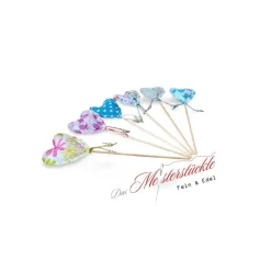 Dekostecker Stoffherz Herzstecker bunt handgemacht