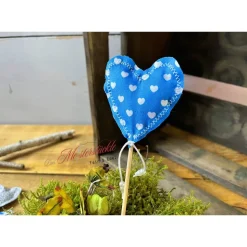 Dekostecker Stoffherz Herzstecker bunt handgemacht
