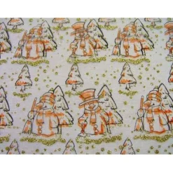 Deko-Stoff Schneemann orange-gold