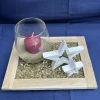 Deko-Tablett mit Kerzenglas & Sternen – elegante Weihnachts- und Winterdeko mit Goldakzenten