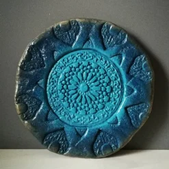 Deko-Teller Mandala | türkis blau gold | 17 cm