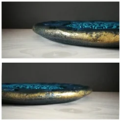 Deko-Teller Mandala | türkis blau gold | 17 cm