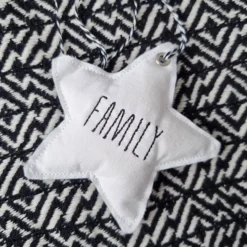 Deko-Weihnachtsstern "Family" - aus Vintage-Baumwollstoff 60er Jahre - von he-ART by helen