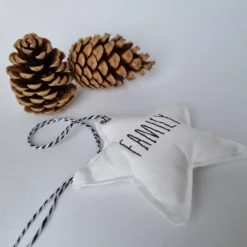 Deko-Weihnachtsstern "Family" - aus Vintage-Baumwollstoff 60er Jahre - von he-ART by helen