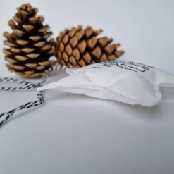 Deko-Weihnachtsstern "Frohes Fest" - aus Vintage-Baumwollstoff 60er Jahre - von he-ART by helen