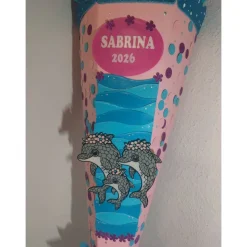 Delphin Schultüte mit deinem inkl. Name, perfekt für deine Einschulung