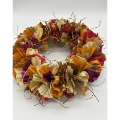 Der Herbst ist da! Blätterkranz aus finnischem Papiergarn in tollen, warmen Herbstfarben