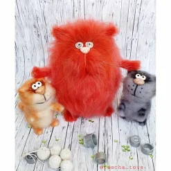 Design Dekorfigur Katze, Wohndeko Katze, Gehäkelte Katze, Katze gehäkelt, rothaarige Katze, handgemachte Katze