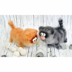 Design Dekorfigur Katze, Wohndeko Katze, Gehäkelte Katze, Katze gehäkelt, rothaarige Katze, handgemachte Katze