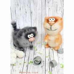 Design Dekorfigur Katze, Wohndeko Katze, Gehäkelte Katze, Katze gehäkelt, rothaarige Katze, handgemachte Katze