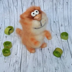 Design Wohndeko Figur, Flauschige gehäkelte Katze in verschiedenen Farben, handgemachte Katze, Wohndeko Katze, realistis