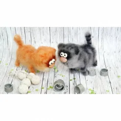 Design Wohndeko Figur, Flauschige gehäkelte Katze in verschiedenen Farben, handgemachte Katze, Wohndeko Katze, realistis