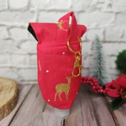 Desinfektionsmittel Anhänger / Handgeltasche mit Karabiner GOLD-HIRSCH - Weihnachten, Advent | RÄUBERKIND