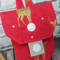 Desinfektionsmittel Anhänger / Handgeltasche mit Karabiner GOLD-HIRSCH - Weihnachten, Advent | RÄUBERKIND