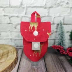 Desinfektionsmittel Anhänger / Handgeltasche mit Karabiner GOLD-HIRSCH - Weihnachten, Advent | RÄUBERKIND