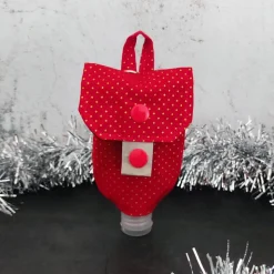 Desinfektionsmittel Anhänger / Handgeltasche mit Karabiner GOLD-DOTTY - Weihnachten, Advent | RÄUBERKIND