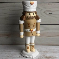 3D-gedruckter Nussknacker aus PLA – dekorative Weihnachtsfigur in mehreren Farben, moderne Winterdeko