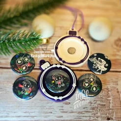 3D-gedruckter Weihnachtsbaumanhänger für Buttons 25 mm – 3D gedruckter Weihnachtsbaumanhänger - für Buttons