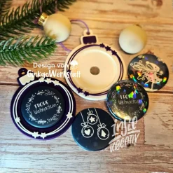 3D-gedruckter Weihnachtsbaumanhänger für Buttons 38 mm – 3D gedruckter Weihnachtsbaumanhänger - f&a