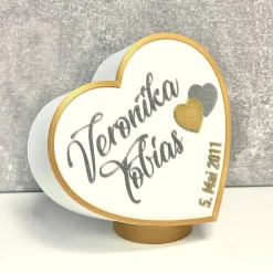 3D-Herz Spardose für Hochzeit, personalisiert