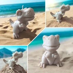 Die Dekorkerze Dino mit Herz / Dinosaurier Rex  - als Dekoration - für liebe Gäste - zum verschenken - Baby Geschenk -