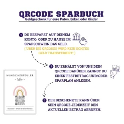 Digitale Spardose | Personalisiertes Geldgeschenk | QrCode Geschenkkarte | Regenbogen