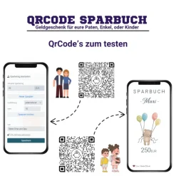 Digitale Spardose | Personalisiertes Geldgeschenk | QrCode Bild | Motiv Teddy