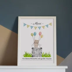 Digitale Spardose | Personalisiertes Geldgeschenk | QrCode Bild | Motiv Teddy