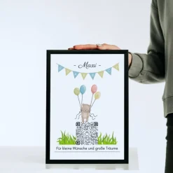 Digitale Spardose | Personalisiertes Geldgeschenk | QrCode Bild | Motiv Teddy