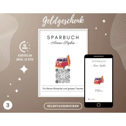 Digitale Spardose | Personalisiertes QrCode Geldgeschenk | Führerschein Auto Motorrad | Download