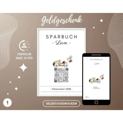 Digitale Spardose | Personalisiertes QrCode Geldgeschenk | Führerschein Auto Motorrad | Download