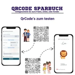 Digitale Spardose | Personalisiertes Geldgeschenk | QrCode Bild | Motiv Löwe