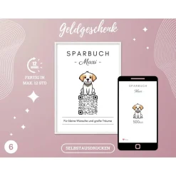Digitales QrCode Sparbuch | Personalisiertes Geldgeschenk | Download | Verschiedene Motive