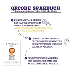 Digitales QrCode Sparbuch | Personalisiertes Geldgeschenk | Download | Verschiedene Motive