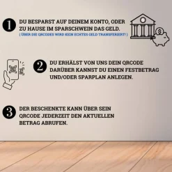 Digitales Sparbuch | Personalisiertes Geldgeschenk | QrCode Bild auf Leinwand 20x30cm | Motiv Auto